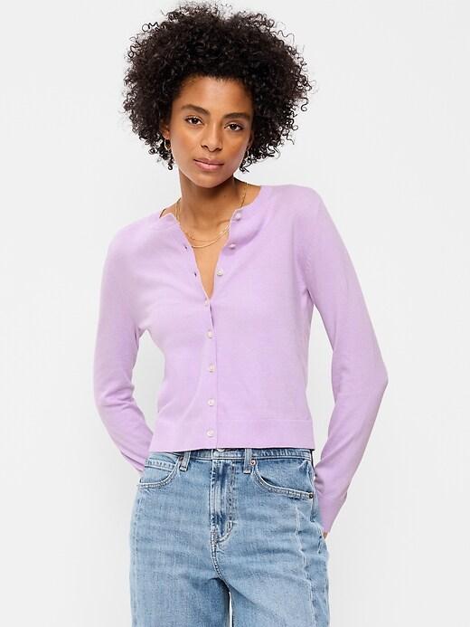 sosoft lite cropped pointelle cardigan