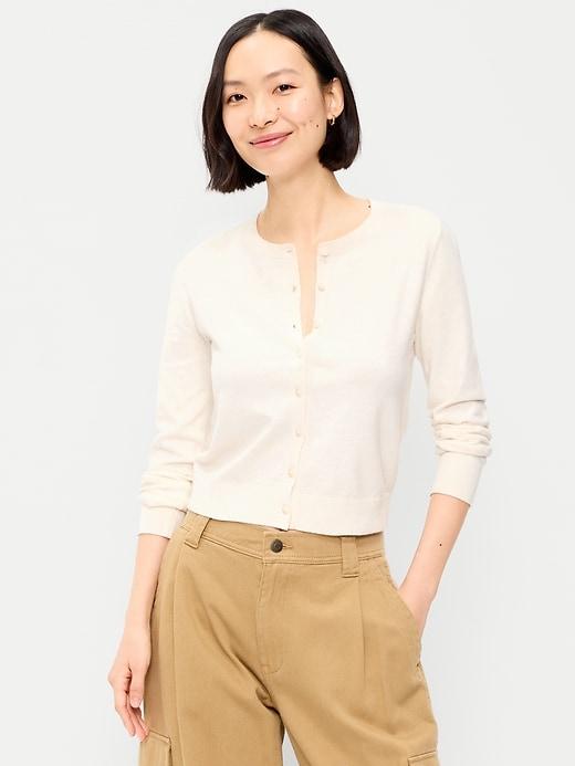 sosoft lite cropped pointelle cardigan