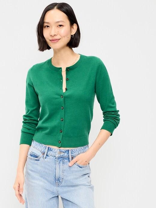 sosoft lite cropped pointelle cardigan