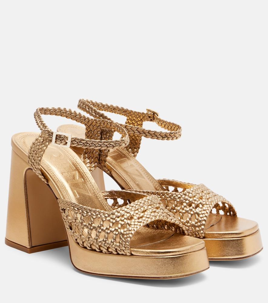 souliers martinez cheyenne metallic leather sandals