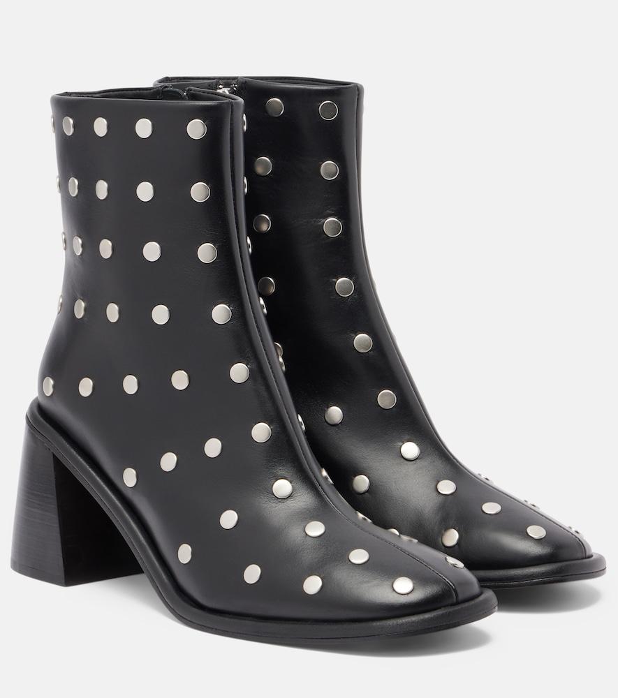 souliers martinez kima 80 studded leather ankle boots