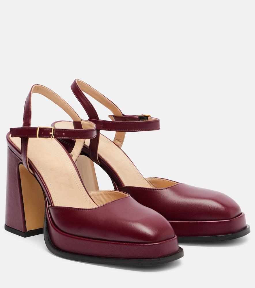 souliers martinez malasana 95 leather slingback pumps