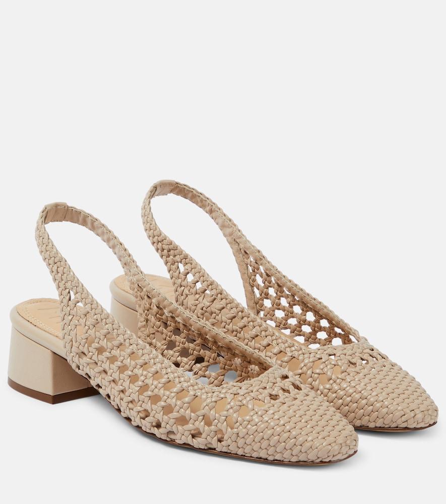 souliers martinez nova tarragona leather slingback pumps