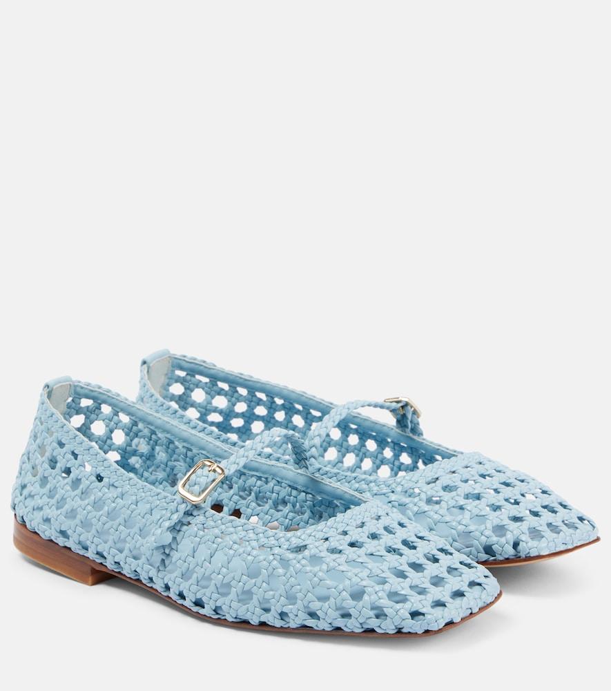 souliers martinez paris woven leather ballet flats