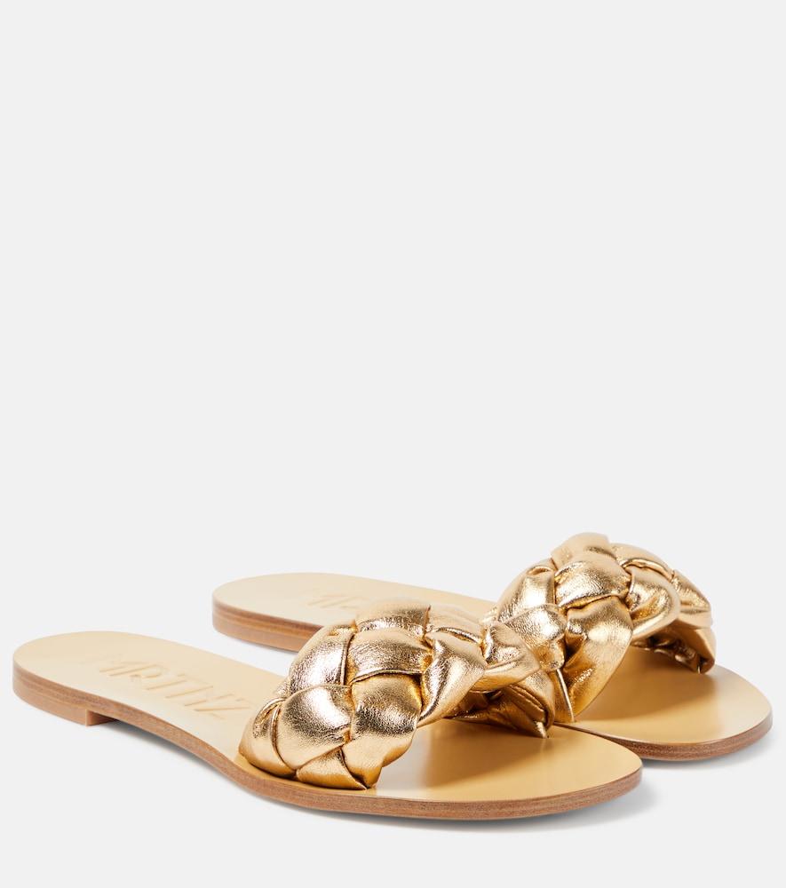 souliers martinez pelota braided leather slides