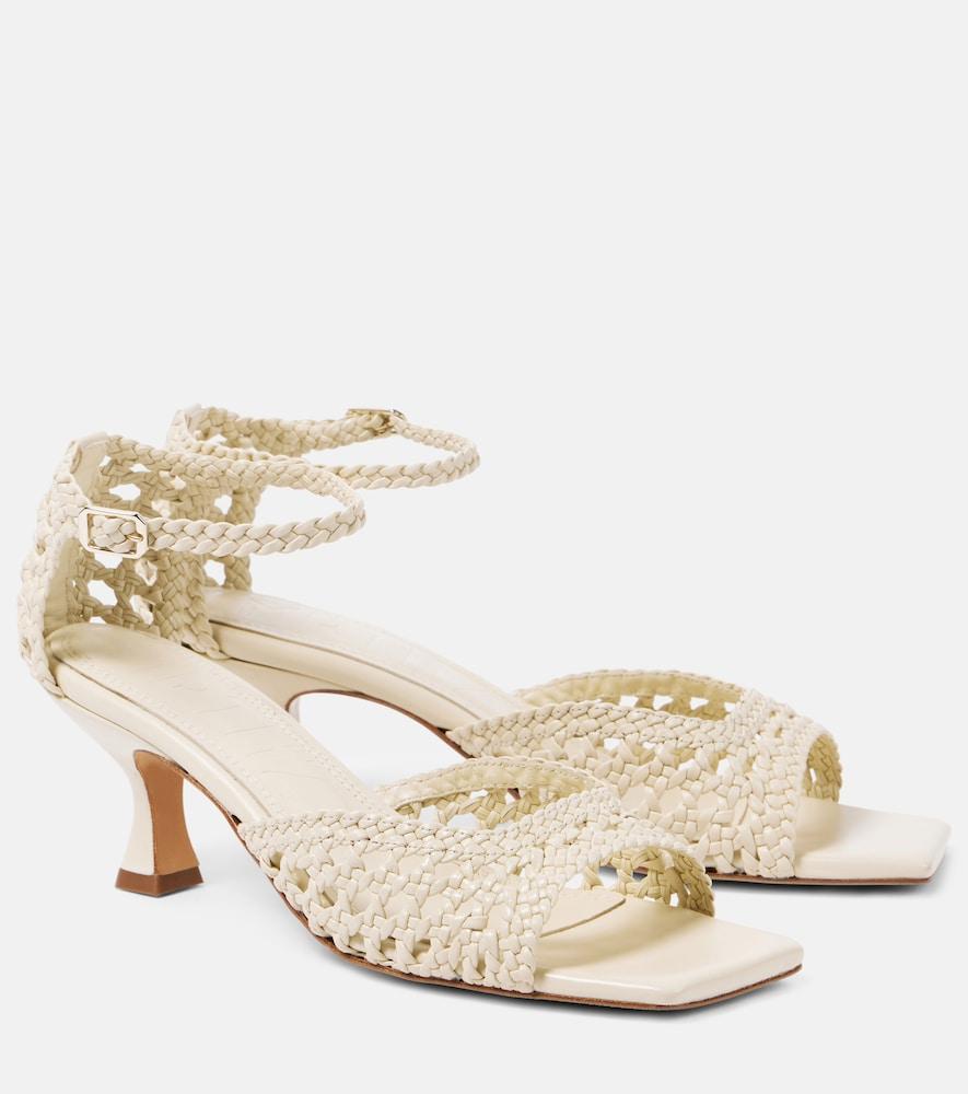 souliers martinez veronica woven leather sandals