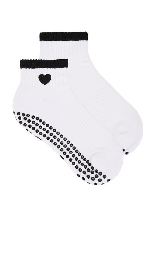 souls. black heart sock in white.