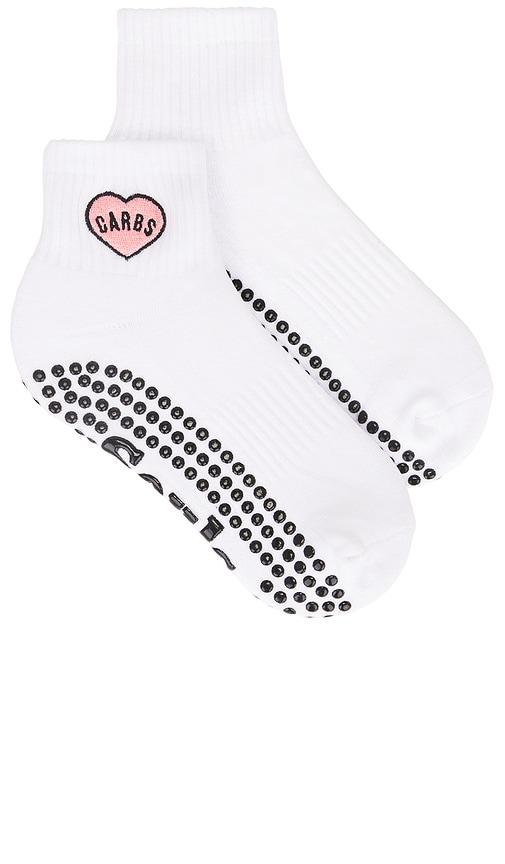 souls. carbs grip socks in white.