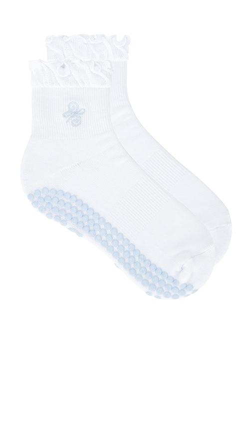 souls. new beginnings socks in white,blue.