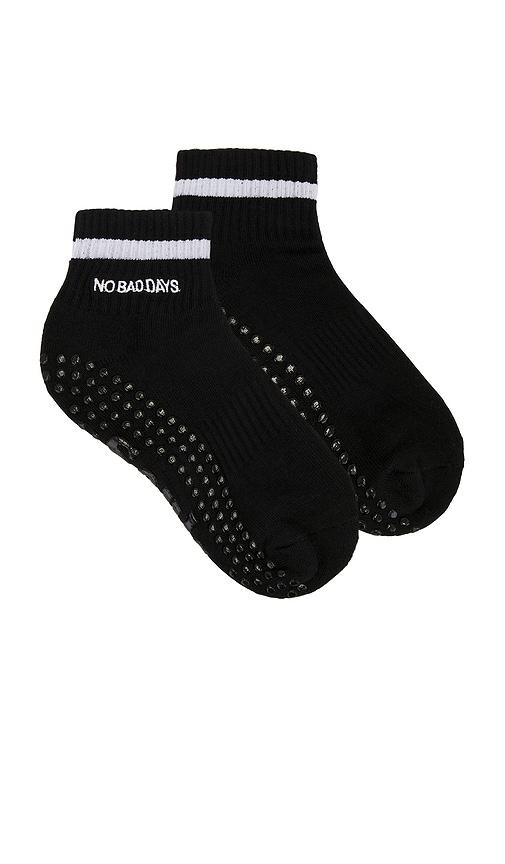souls. no bad days sock in black.