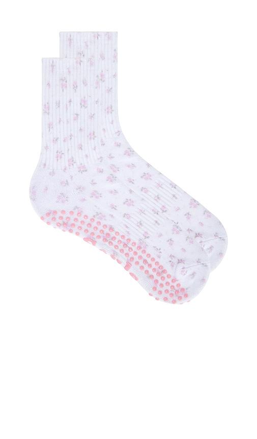 souls. pink blossom grip socks in pink.