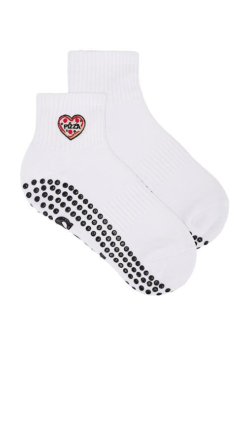 souls. pizza sock in white.