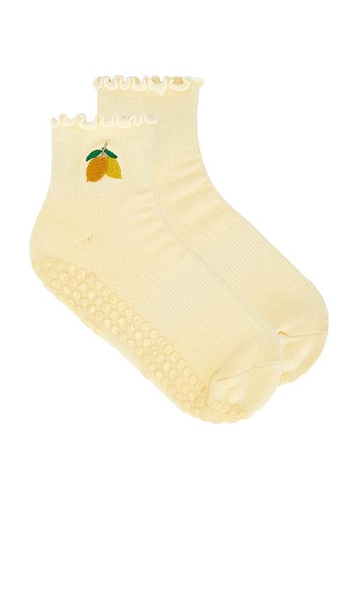 souls. spring grip socks in yellow.
