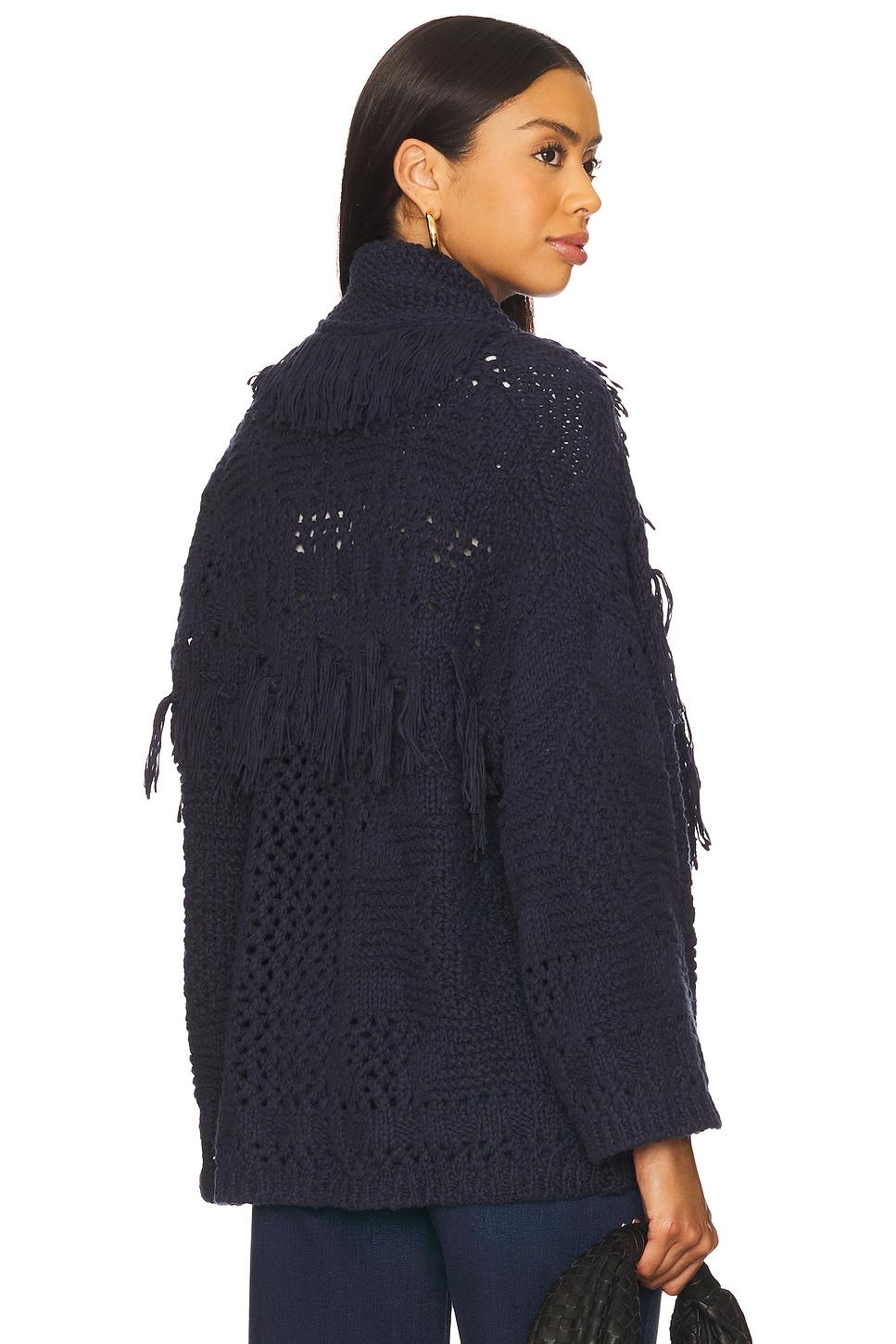 southwest fringed shawl collar throw jacket
