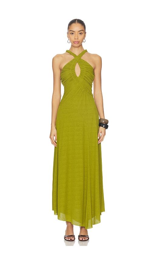 sovere alora midi dress in green.