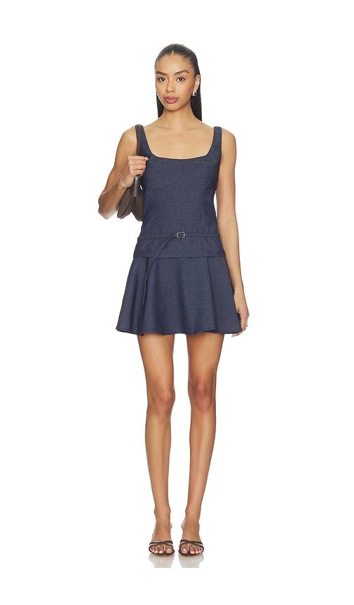 sovere aven mini dress in navy.