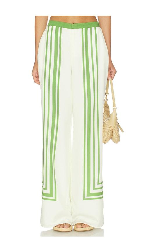 sovere chase pant in white,green.