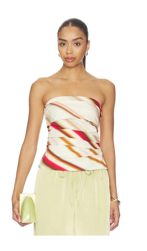 sovere cyrus top in beige,red.