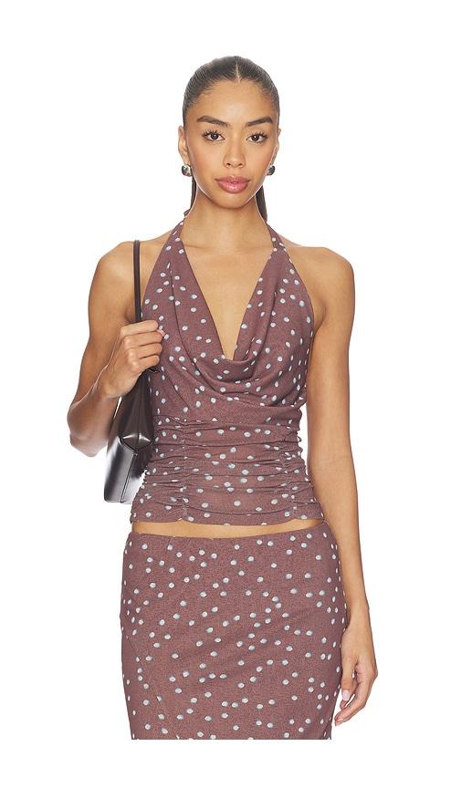 sovere delilah top in brown,blue.