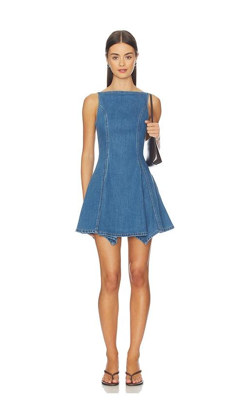 sovere elodie mini dress in blue.