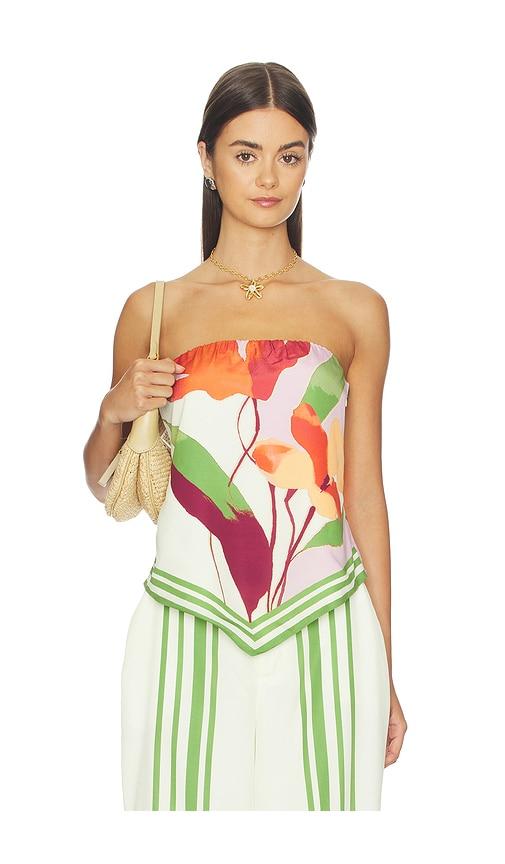 sovere kalea top in white,green.