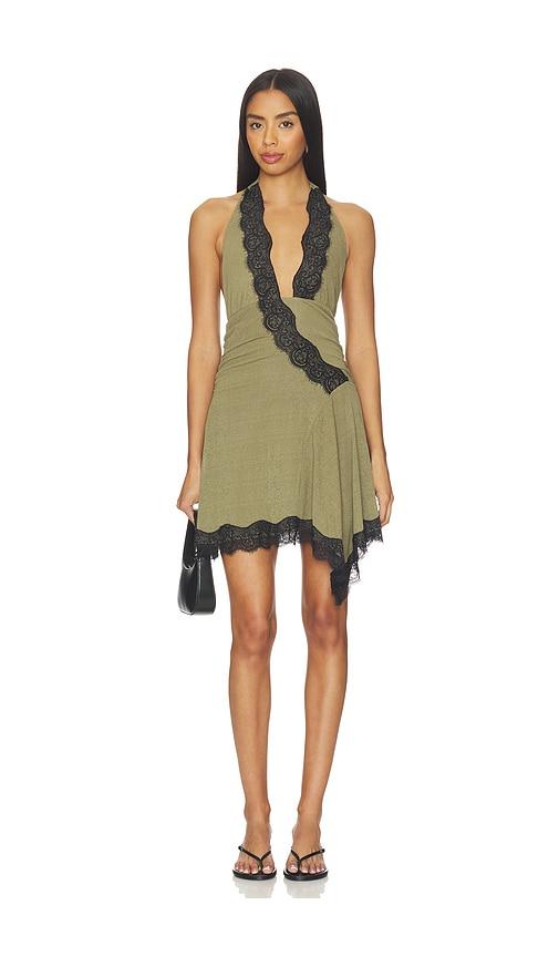 sovere loni mini dress in olive.