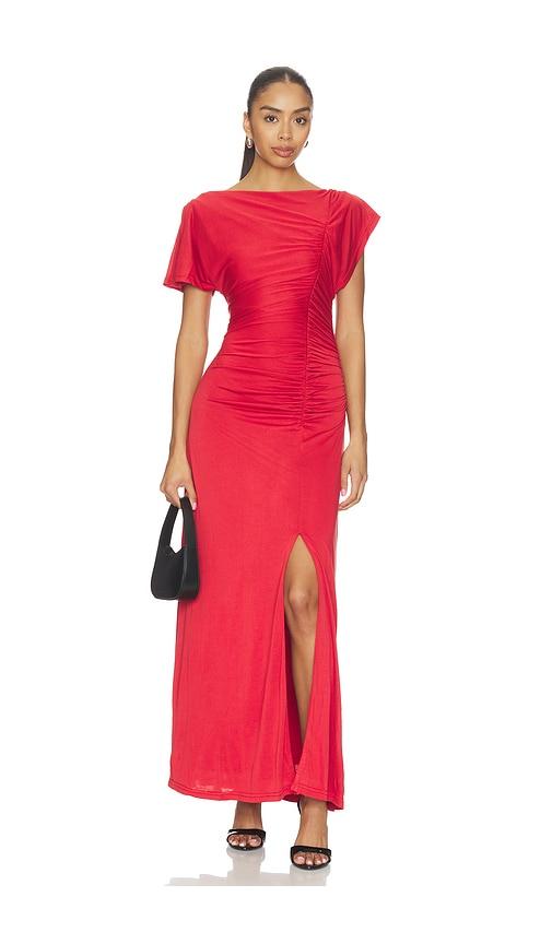 sovere miro dress in red.