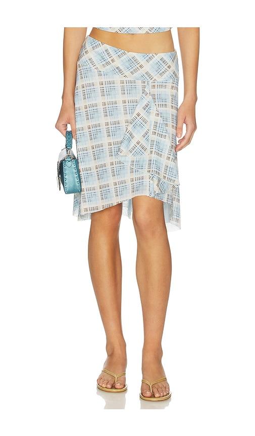 sovere novalyn plaid skirt in baby blue.