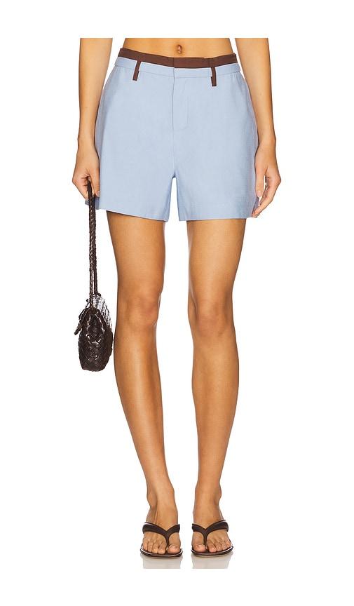 sovere refine shorts in baby blue.