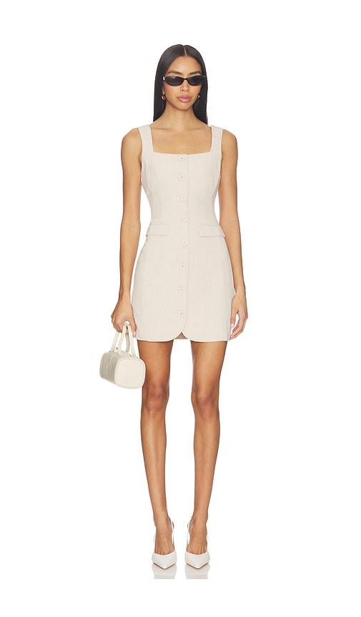 sovere volition long line dress in nude.