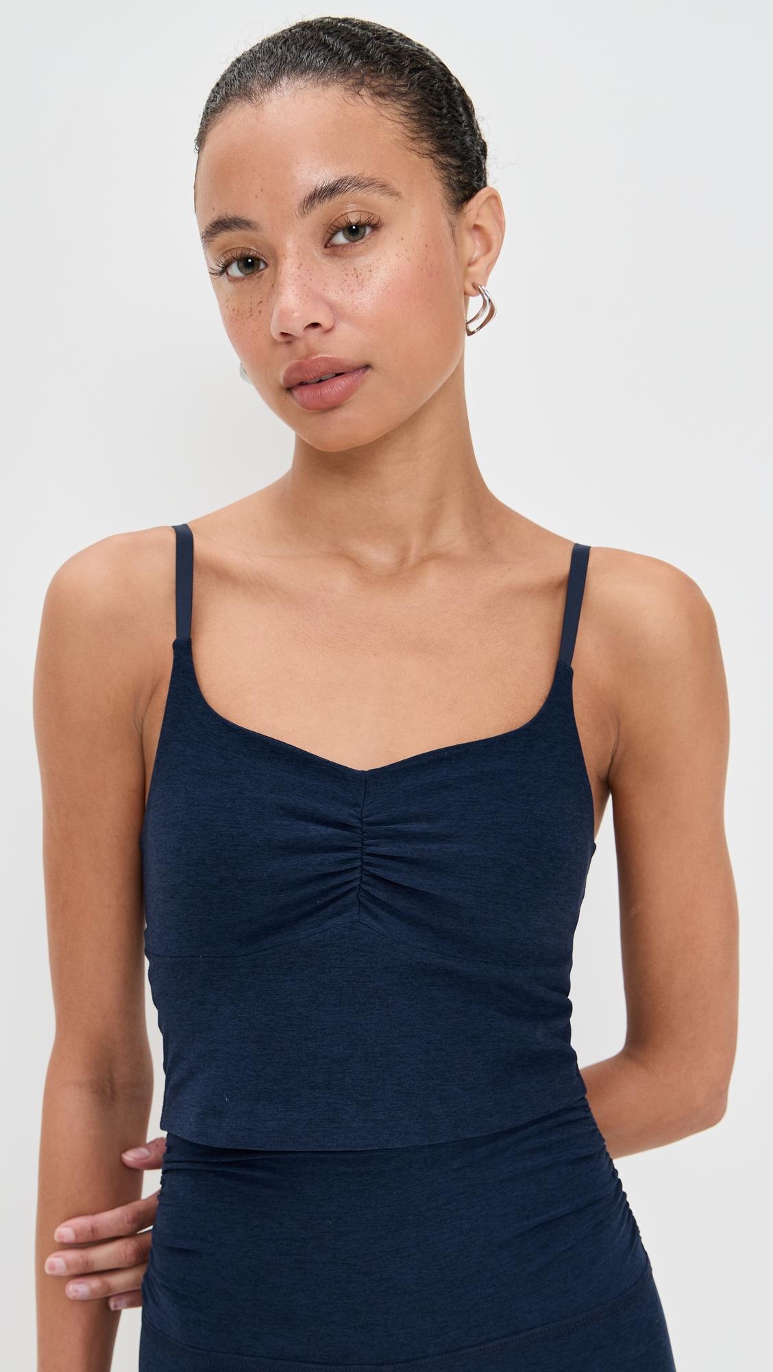 spacedye raise the barre shirred cropped tank