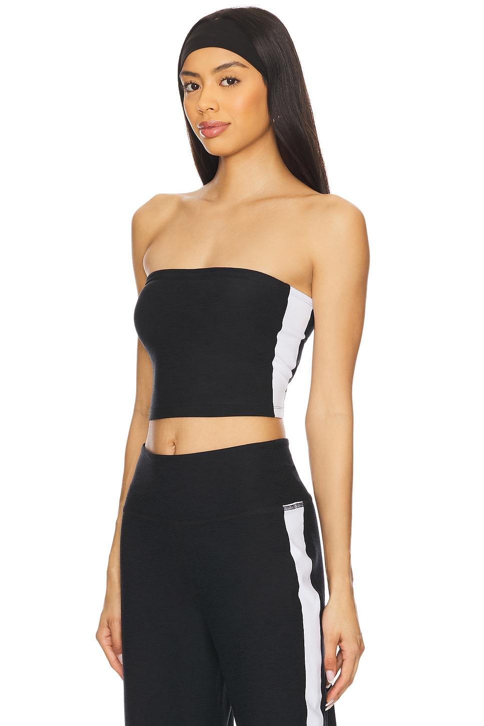 spacedye strapless stripe top