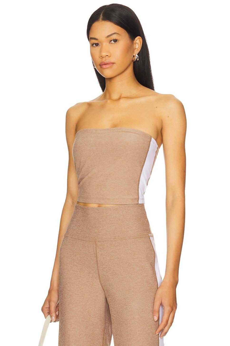 spacedye strapless stripe top