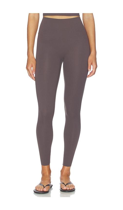 spanx core luxe legging in brown.