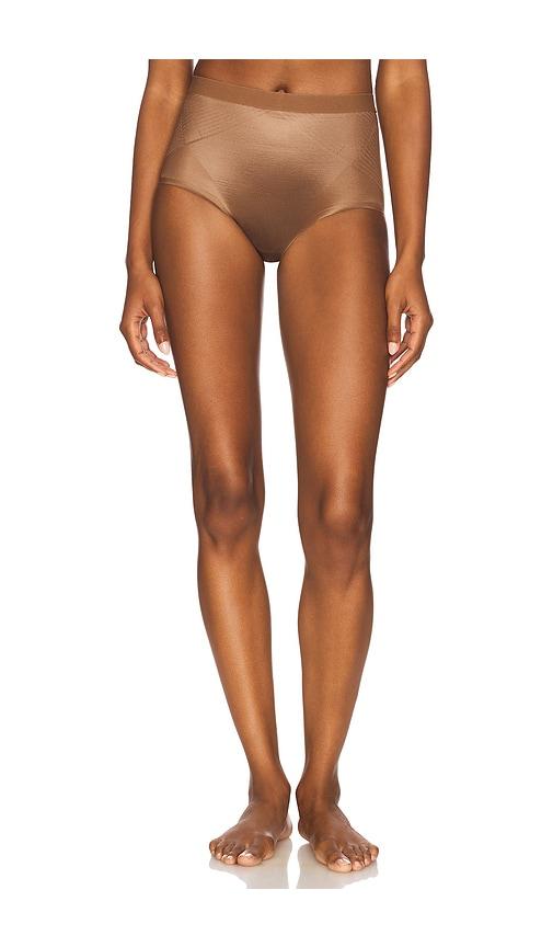 spanx shape invisible brief in chocolate.