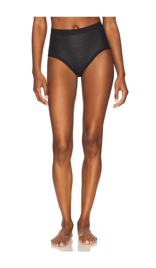 spanx shape invisible supima cotton brief in black.