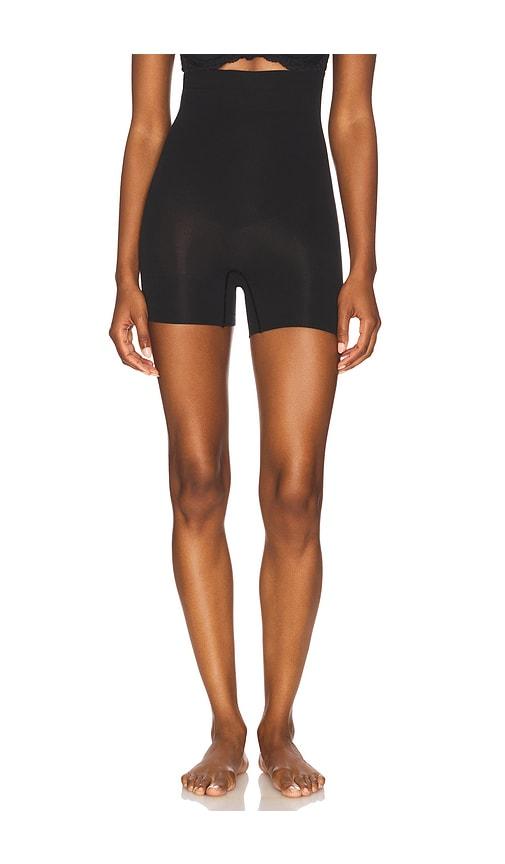 spanx spanxsculpt seamless power high waisted shorty in black.
