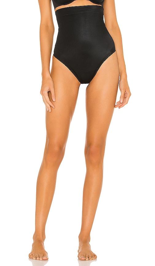 spanx spanxshapeâ¢ suit your fancy high-waisted thong in black.
