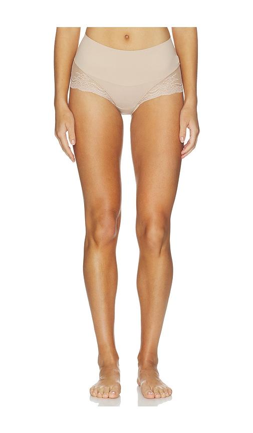 spanx supersmooth undie-tectable lace hi - hipster in tan.