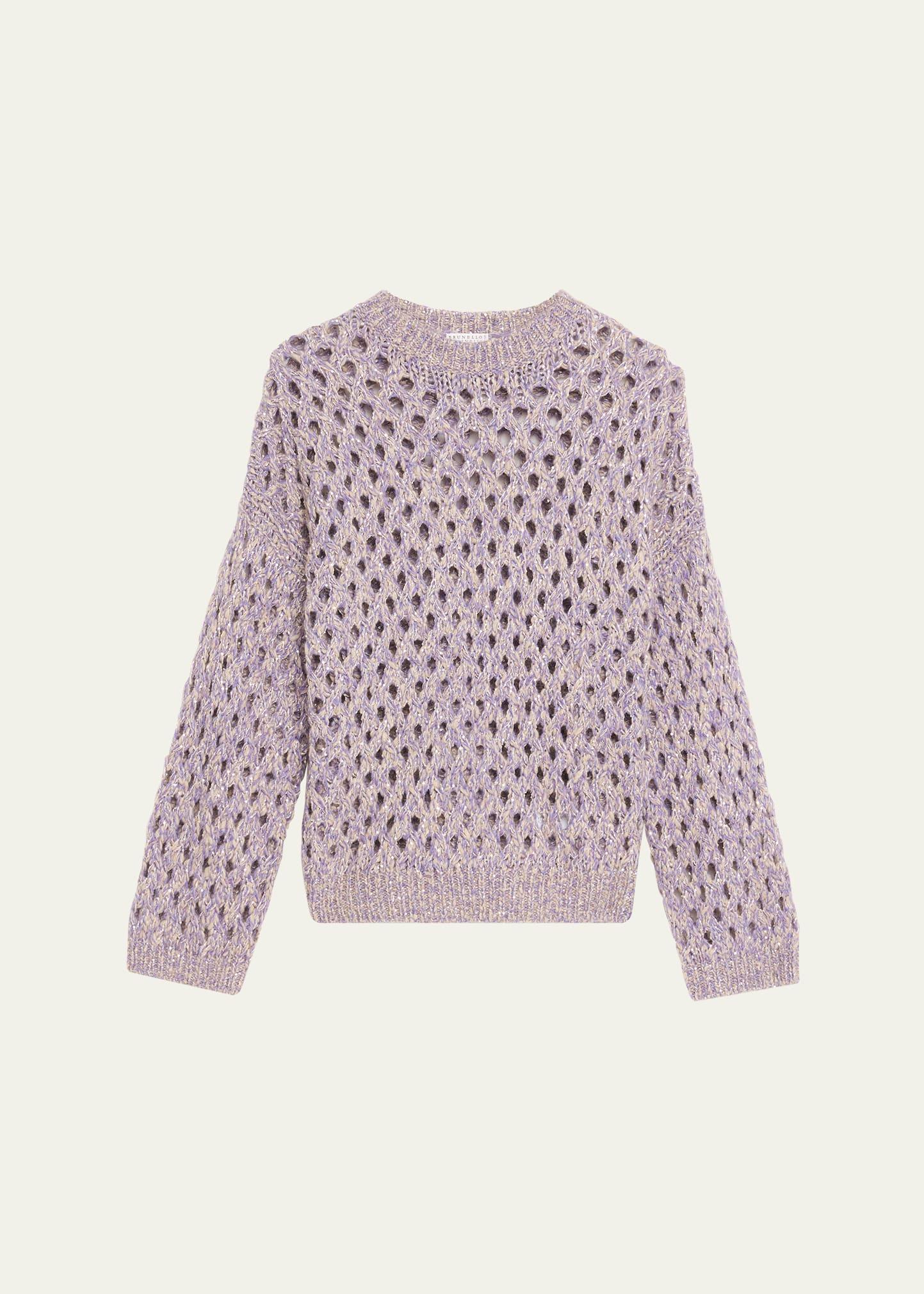 sparkling cashmere mohair crewneck sweater