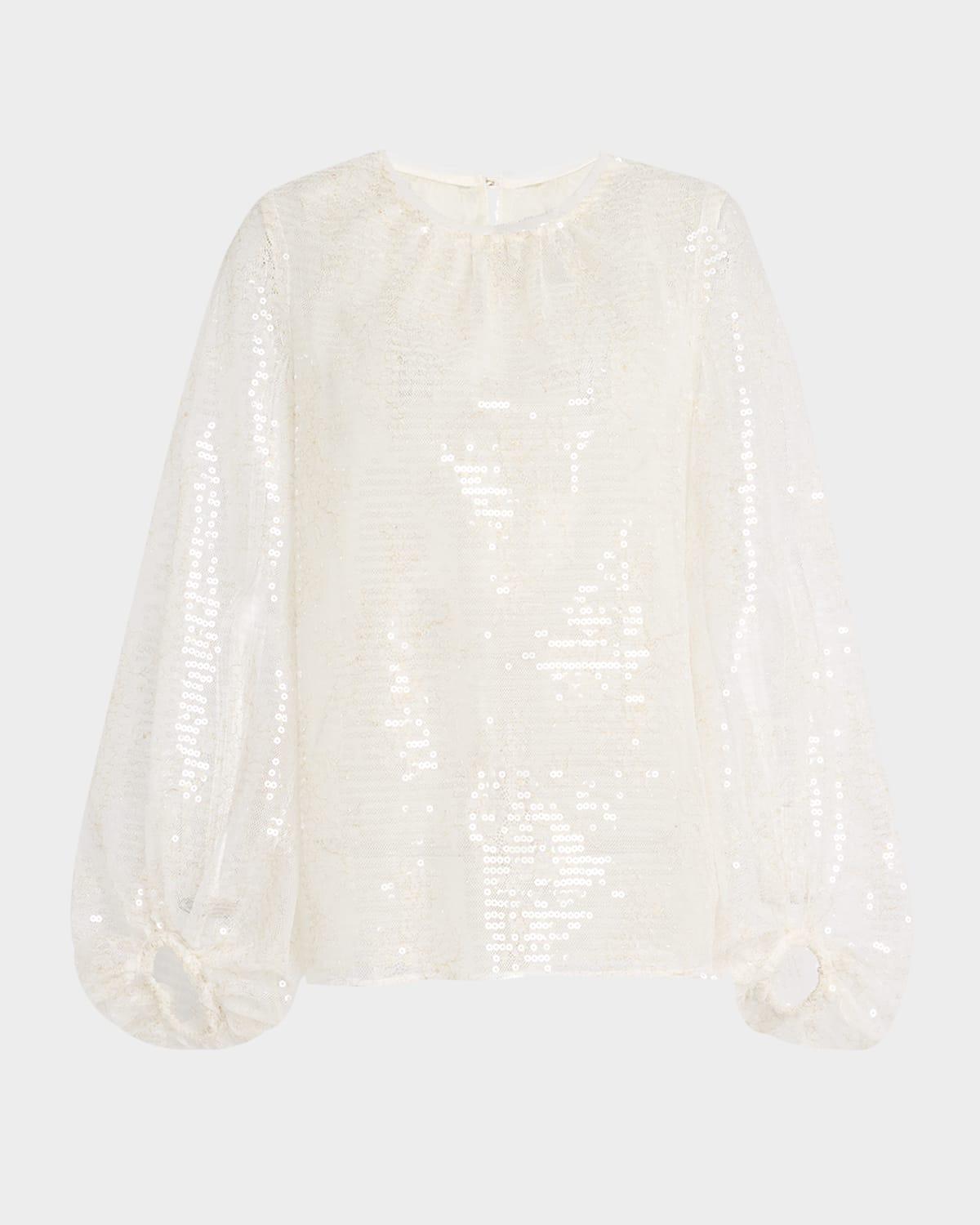 sparkling long-sleeve femme blouse