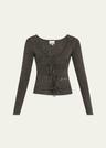 sparkly knit tie-front blouse