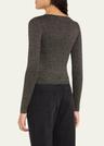sparkly knit tie-front blouse