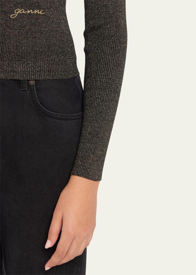 sparkly knit tie-front blouse