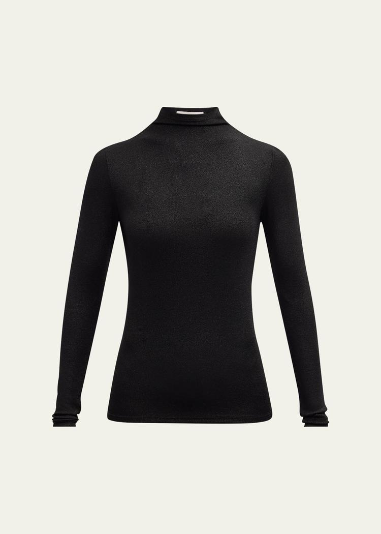 sparkly lurex turtleneck top