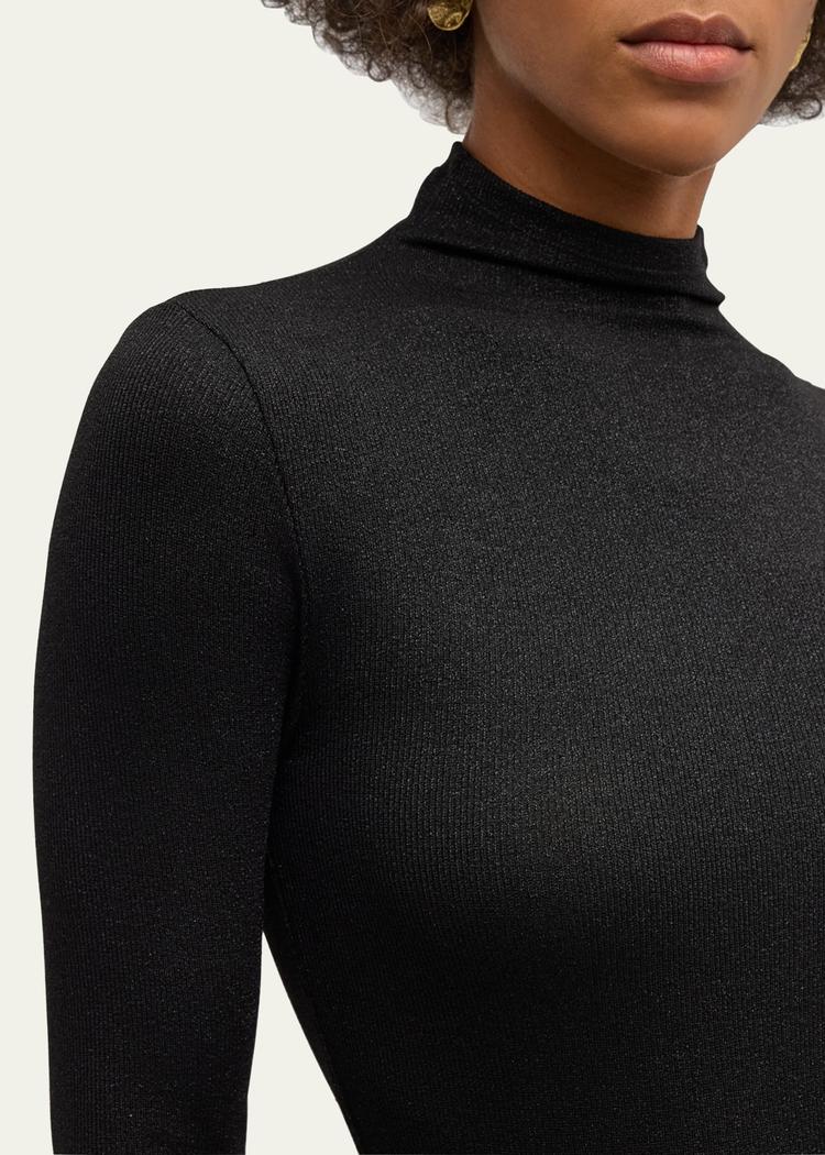 sparkly lurex turtleneck top
