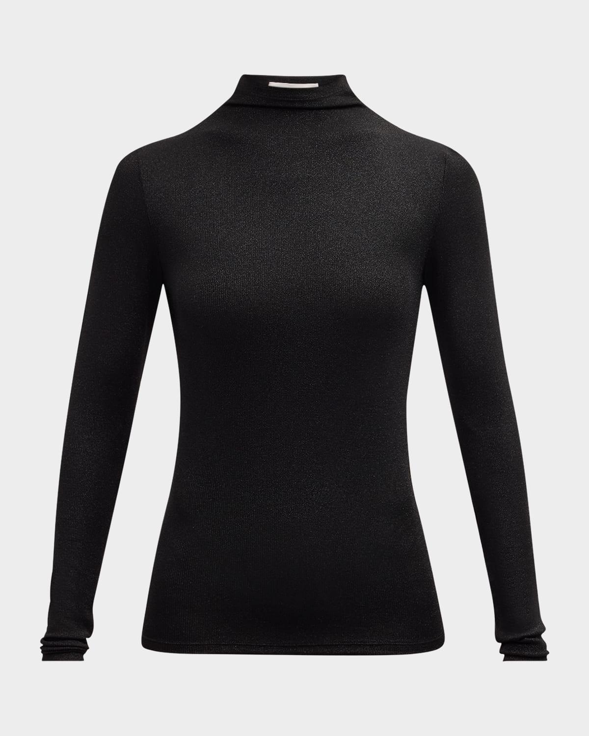 sparkly lurex turtleneck top