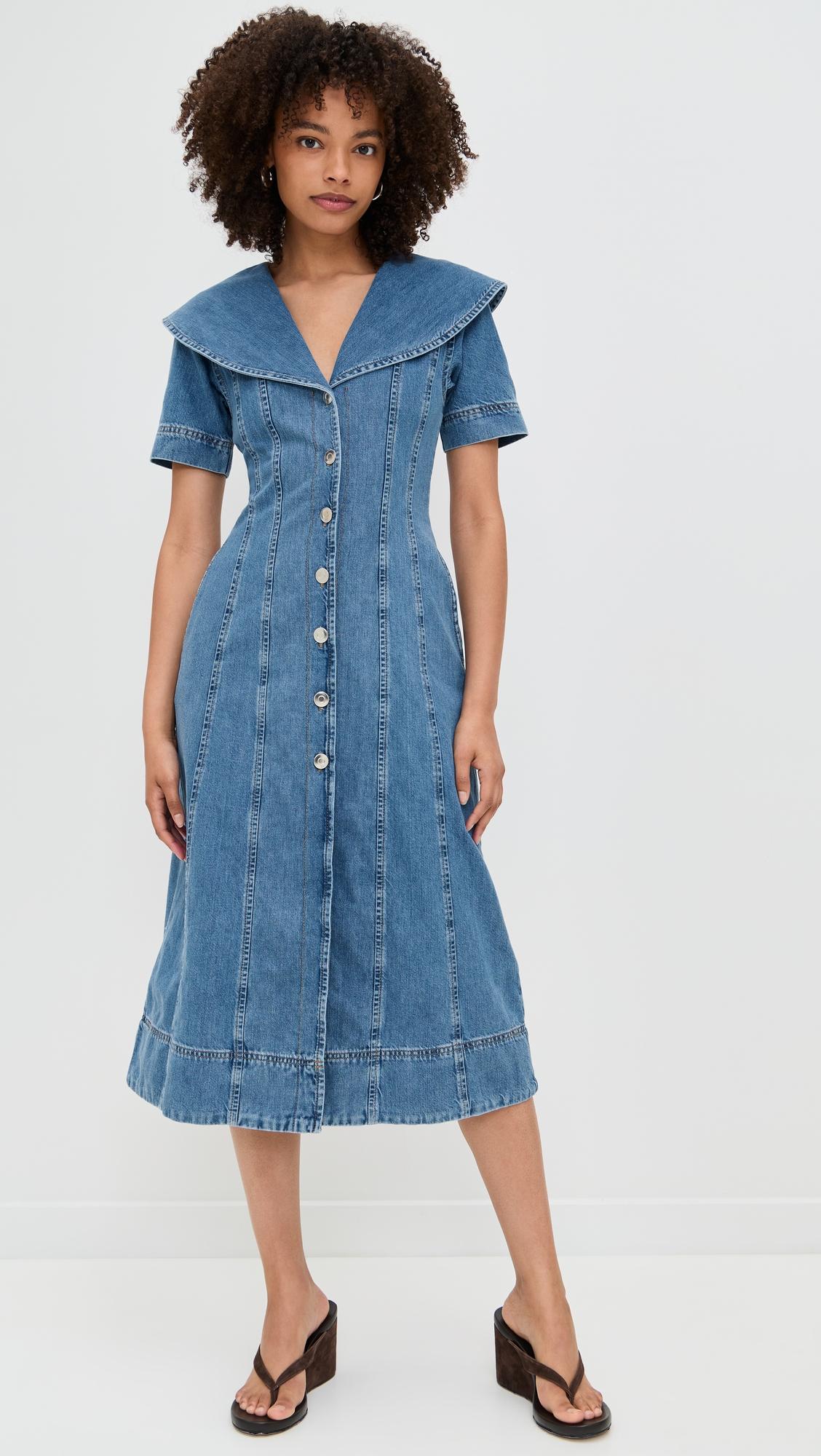 sparrow denim midi dress