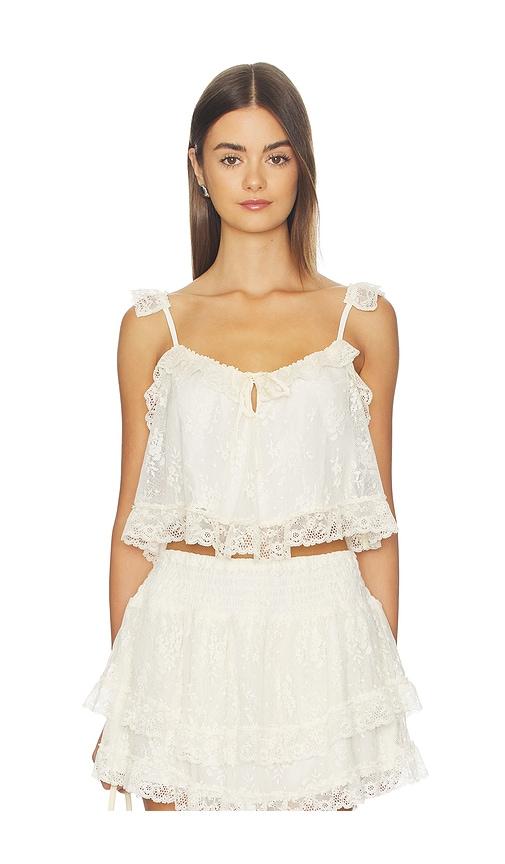 spell labyrinth lace cami in cream.
