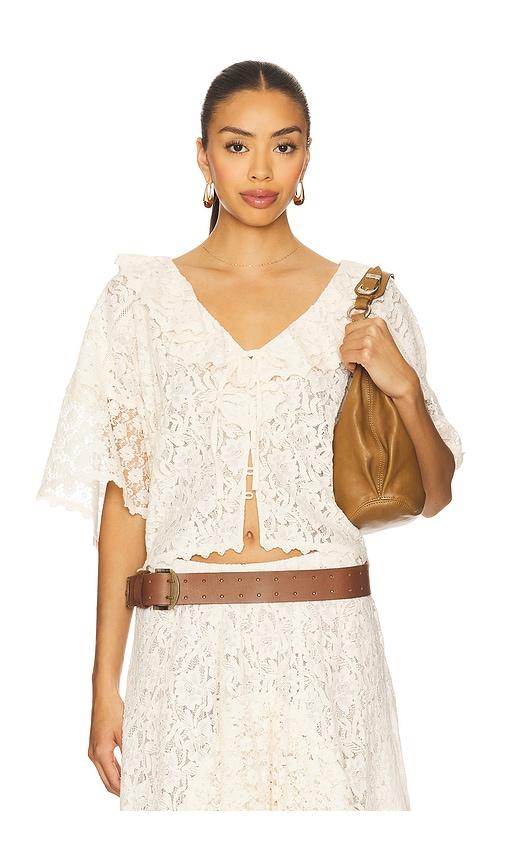 spell lux lisbon lace blouse in cream.
